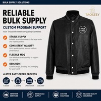 Blouson universitaire personnalisé en cuir PU pour homme, style baseball, avec boutons-pression, col et poignets côtelés, streetwear, logo OEM, vente en gros, direct usine