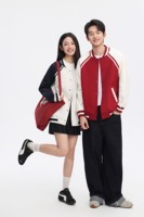 Blouson universitaire color block en mélange de coton extensible 380g, unisexe, à boutons-pression, vêtement d'extérieur décontracté, logo personnalisé, OEM ODM, vente en gros