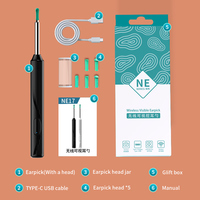 Otoscope sans fil HD pour le retrait du cérumen avec caméra, outil de retrait du cérumen électrique rechargeable par USB, nettoyeur d'oreille intelligent WIFI