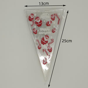 Sacs cadeaux de Noël en PE avec fermeture éclair, gaufrés, recyclables, pour bonbons, biscuits, sucre, décoration de fête, 100 par paquet - Product Image 5