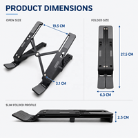 Nouveau support pour ordinateur portable en aluminium réglable OEM, support pliable pour tablette, support ergonomique pour ordinateur portable, réglable en hauteur, portable pour ordinateurs portables de 10 à 17 pouces