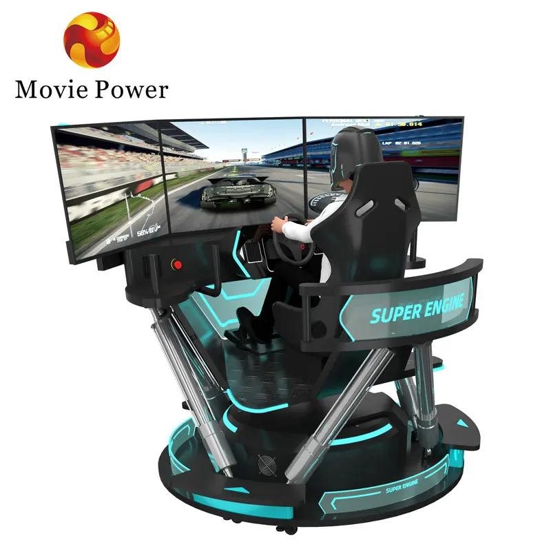 Kazanmak para 3 ekranlar 6 serbestlik dereceli f1 yarış koltuk simülatörü hareket araba oyun sandalyesi sürüş simülatörü fiyat jetonlu oyunlar için merkezi
