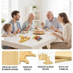 Yu Feifan Bamboo Wooden Food <b>Tray</b> Solid Wood Fruit <b>Snack</b> <b>Tray</b> Decorative Party Serving <b>Tray</b> For Home Outdoor Use - Product Image 4