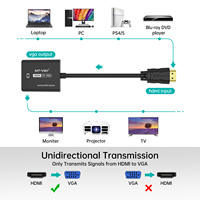 Adaptor HDMI ke VGA 1080P dengan Kabel, Logo Dapat Disesuaikan, MT-VIKI Kabel Konverter HDMI ke VGA 23cm