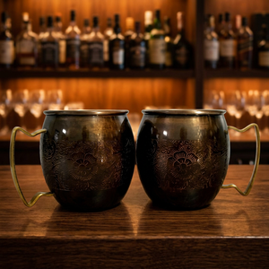 Mug Moscow Mule en cuivre martelé élégant et luxueux, écologique, pour sublimation, tasse à bière gravée plaquée cuivre - Product Image 3
