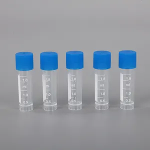 Tubo de laboratorio desechable, autosoporte de transporte interno, plástico pp, criovial, congelación, 2ml, 10ml