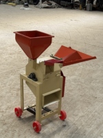 Nouveau Mini Broyeur Mobile 2-en-1 pour Fourrage et Céréales 220V, Déchiqueteur de Paille Sèche/Humide pour Bétail