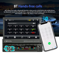 Radio Multimedia Digital 1 DIN para Coche con Pantalla Táctil Retráctil de 7" Autoradio Estéreo Reproductor de Video MP5 y DVD