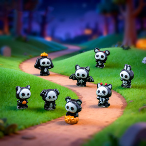Figuras de Esqueletos en Miniatura para Halloween, Pequeños Animales de Resina, Calaveras para Fiesta de Halloween, Decoración para Pastel, Micropaisaje - Product Image 1