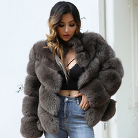 Manteau d'hiver en fourrure de renard véritable de style magnifique personnalisé pour les dames Manteau charmant et chaud en fourrure de renard véritable pour les femmes