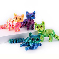 2025, le petit chat mignon imprimé en 3D le plus vendu avec queue articulée et figurine de chat modèle de jouet de cadeau pour enfants extensible