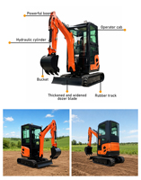 Excavadora de 8 Toneladas, Mini Excavadora, Micro Excavadora, Fabricación China, Mini Excavadora para Construcción de Alcantarillado