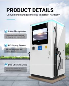 Nueva Estación de Carga para Vehículos Eléctricos con Almacenamiento de Energía de 120kW, Batería Integrada, Cargador Rápido de CC, CCS1, CCS2, GBT, Doble Conector, Diseño Personalizado - Product Image 3