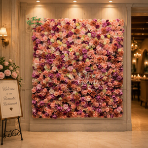Multicolor สีชมพูประดิษฐ์ Wall Decor ดอกไม้ไฮเดรนเยีย <span class=keywords><strong>Eustoma</strong></span> Rose งานแต่งงานฉากโรงแรมร้านอาหารบริษัท Beauty Salon Design - Product Image 2