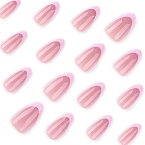 <span class=keywords><strong>Bonne</strong></span> <span class=keywords><strong>qualité</strong></span> courte amande rose <span class=keywords><strong>faux</strong></span> <span class=keywords><strong>ongles</strong></span> pointe fleurs pointe française presse sur les <span class=keywords><strong>ongles</strong></span> pour 24 pièces boîte ABS - Product Image 3