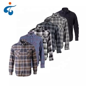 Commercio all'ingrosso OEM uomo personalizzato comodo Casual autunno Check camicia di flanella a quadri <span class=keywords><strong>rosso</strong></span> Plus Size cotone 100% per gli uomini - Product Image 3