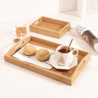 Plateau de service en bambou personnalisé pour café, thé et nourriture, idéal pour les restaurants (vente en gros)