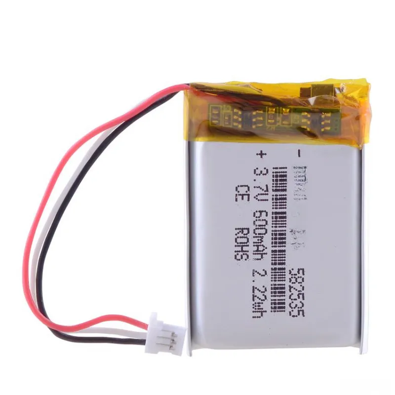 582535 3.7V 600mAh Rechargeable li lithium polymer Battery For dvr navigation video TPMS air cleaner Smoke alarm lipo battery