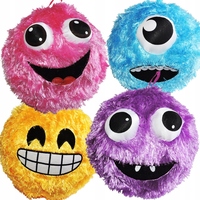 Balle en peluche moelleuse avec pompon émoticône FUZZY BALL EMOT (15 cm)