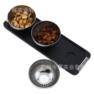 Shiny-Jh Stainless Steel Fruit Dish Set <b>Walnut</b> Wood Tray Creative Snack Bowl For Home Coffee <b>Table</b> - Product Image 5