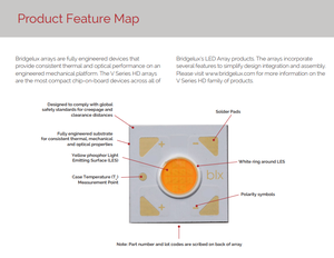 Chip LED COB Bridgelux BXRH-30S0601-A-72 de 12.5mm Cuadrado V4 HD Thrive Array, Luz Blanca Cálida, 3000K, 586lm, 98CRI, Regulable - Product Image 3