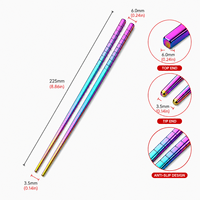 Baguettes coréennes en acier inoxydable de qualité supérieure, design plat, qualité alimentaire SUS304, ergonomiques, légères, réutilisables pour un usage quotidien, sushi, barbecue