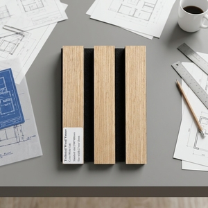 Pannello Acustico in <span class=keywords><strong>Legno</strong></span> di <span class=keywords><strong>Rovere</strong></span> Bianco con Design Moderno Originale e Striscia LED Integrata - Product Image 4