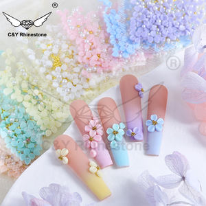 งานตกแต่งเล็บลายดอกไม้งานประดิษฐ์ทำจากเรซิ่น5กลีบ & ลูกปัด - Product Image 1