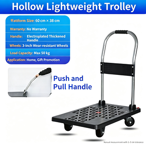 Utility Wagon Steel Construction 160 Lb Load Fold Flat Compact Storage Folding Utility Wagon For Outdoor Use New Arrival - Product Image 4