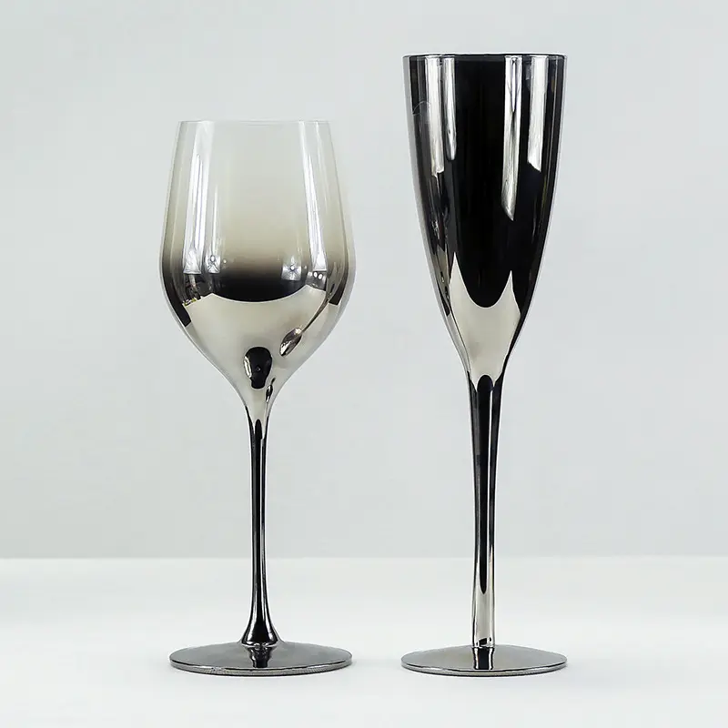 แก้วแชมเปญคริสตัลสำหรับงานแต่งงาน,แก้วไวน์แดงแบบไล่โทนสีสำหรับงานเลี้ยงแต่งงาน