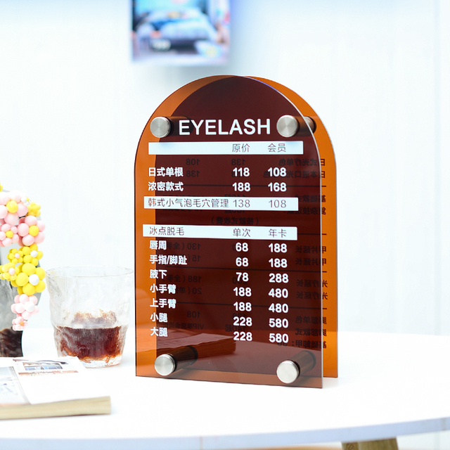 Nail Salon Double-sided QR Code WiFi Prompt Sign Desktop Menu Price List Acrylic Billboard Customization