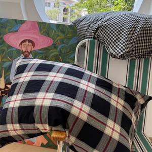 Set di Quattro Pezzi in Puro Cotone Stile Ins, Copripiumino e Lenzuola <span class=keywords><strong>a</strong></span> Quadretti Neri Semplici - Product Image 6