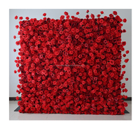 Fournitures de mariage Décoration Panneau mural floral Fleur de rose bleue Toile de fond murale 8ft by 8ft