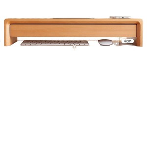 Wooden Monitor Stand Solid Wood With <b>Drawer</b> Office Organizer Desktop <b>Storage</b> Rectangle Standing Type - Product Image 5