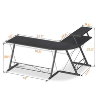 Meuble Commercial en forme de L, Long, en verre, Table de bureau, pour ordinateur