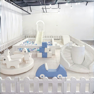 White Soft <span class=keywords><strong>Play</strong></span> Set Spielplatz im Freien Weiße Zäune mit Merry Go Round Soft <span class=keywords><strong>Play</strong></span> Ausrüstung Hüpfburg für Kinder Party verleih - Product Image 1