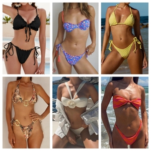 <span class=keywords><strong>Bikini</strong></span> Sexy para Mujer, Conjunto Mixto, Traje de Baño de Verano, Color Personalizado, Diseño Moderno, Venta al Por Mayor, Envío Aleatorio - Product Image 4