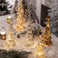 Arbre de Noël en verre, style européen, style Instagram, lumières colorées, décoration de bureau, bar, restaurant