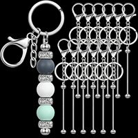 Kit de fabrication d'accessoires faits main : Barres de porte-clés en métal vierges à personnaliser avec fermoir mousqueton, livraison rapide