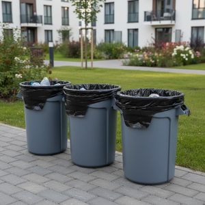 17 Gallon Flap Trash Bags, 24 x 27 Inch 0.85 Mil Heavy Duty Garbage Bags, 50 Count Flat Seal Bottom Disposable <b>Bin</b> Liners - Product Image 4