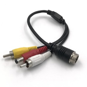 OEM GX12 4PIN connecteur mâle à 2rca mâle et dc femelle 5.5X2.1mm port voiture vue arrière caméra audio vidéo câble adaptateur ligne - Product Image 3
