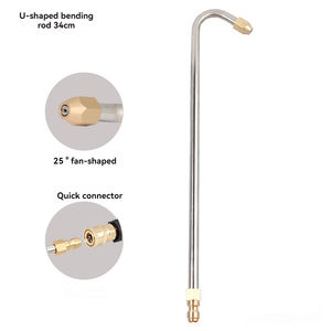 <span class=keywords><strong>Lanza</strong></span> de limpieza móvil de alta presión Lingzhen con varilla curva en U de acero inoxidable y latón plateado+dorado para lavado de coches - Product Image 1