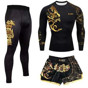 Shorts MMA, Ensemble <span class=keywords><strong>de</strong></span> Combat Kickboxing et Boxe, Tenue d'Entraînement Personnalisée pour Hommes et Femmes, Ensemble Trois Pièces Muay Thai, Sanda, Boxeo - Product Image 4