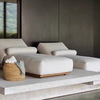 Chaise longue de piscine en bois massif imperméable pour extérieur, lit de jardin, transat de patio, lit de repos pour hôtel et jardin