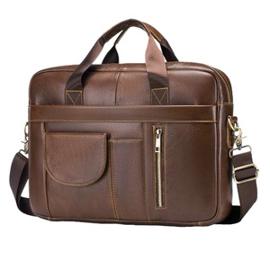 Sacoche d'ordinateur portable vintage <span class=keywords><strong>de</strong></span> luxe en cuir <span class=keywords><strong>de</strong></span> vachette véritable, <span class=keywords><strong>sac</strong></span> à bandoulière pour ordinateur portable <span class=keywords><strong>de</strong></span> 14 pouces, <span class=keywords><strong>sac</strong></span> messager pour hommes, pour le bureau - Product Image 1