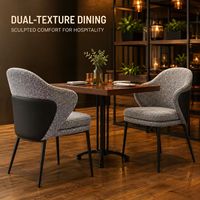 Chaises de café à dossier arrondi avec coque blanche riz et tissage terrazzo Storm, pieds en tube pour hôtels, brasseries et cafés au bord de la piscine