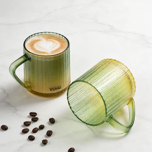 Tazas de Café de Vidrio Reutilizables de 12 oz con Asas, Color Degradado, para Bebidas Calientes y Frías, Cappuccino, Latte, Leche, Chocolate Caliente, Cerveza - Product Image 6