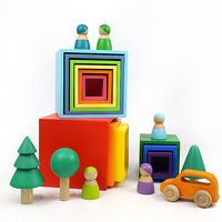 Bloques de Construcción de Madera Montessori Coloridos Personalizados, Múltiples Estilos, Juguete Educativo para Niños
