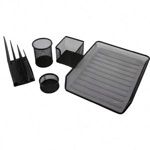 Organisateur de bureau en métal maillé pour fournitures de bureau, accessoires de rangement pour bureau d'affaires - Product Image 1