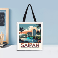 Sac fourre-tout personnalisé motif Saipan, sac à bandoulière portable et réutilisable pour le campus, les sorties du week-end et les cadeaux d'anniversaire